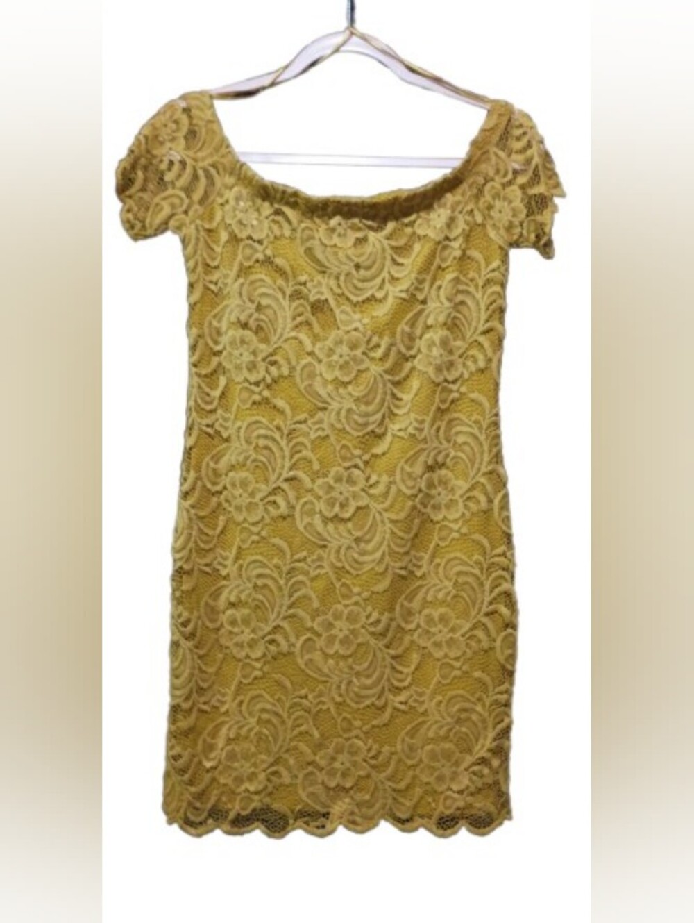 Ambiance Yellow Lace Mini Dress